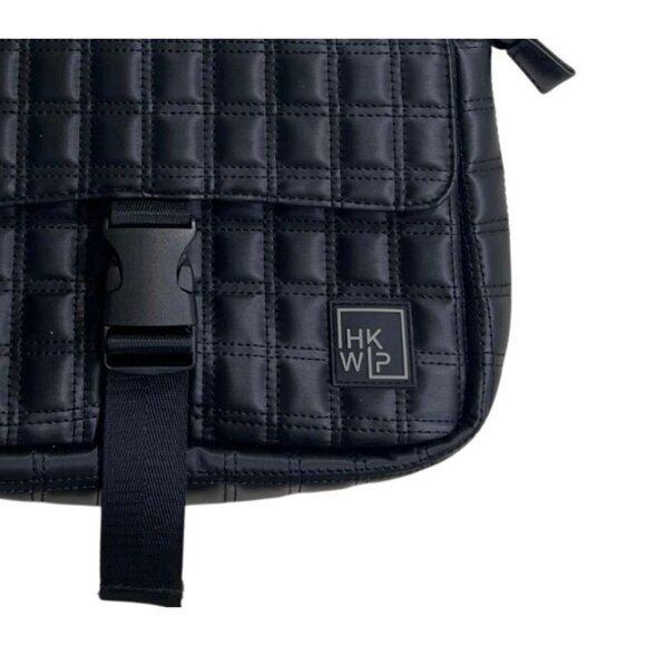 IHKWIP Quilted Black Shoulder Bag With Chain Strap & Buckle Closure - Picture 2 of 7